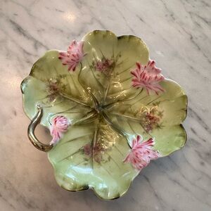 Royal Vienna Germany Floral Leaf-Shaped Ceramic Dish